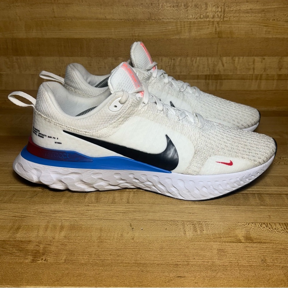 Nike React Infinity Run Flyknit 3 Mens Size 13 White Blue Running Shoes Sneakers